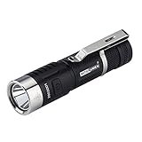 NITENUMEN LED Flashlight with 18650 3400mAh Li-ion Battery,USB Rechargeable CREE EDC Flashlight, C8 850 Lumens Flashlight