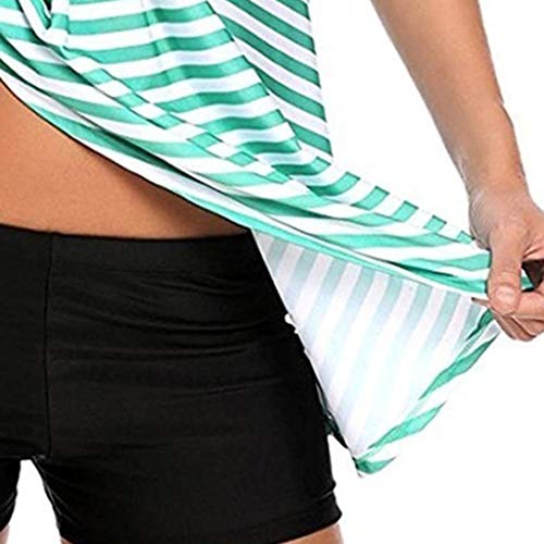 Barthylomo Women's Two Piece Plus Size Striped Swimsuit Tankini Beach Surfing Bathing Suit Swimwear