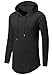 Aiyino Mens Hipster Hip Hop Long Sleeve Longline Pullover Hoodies Shirts (US L, 01 Black)