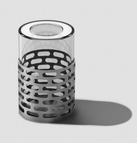 Mod18 Steelworks SB-71 Candle Holder w/ Glass, Brushed Stainless