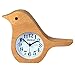 Best-mall Non-Ticking Silent Handmade Wood Alarm Clock Desk Clock,The Morning Bird Style (Beech)