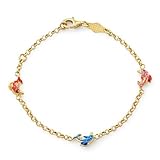 14k Yellow Gold & Enamel Baby Dolphin Bracelet