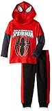 Marvel Toddler Boys' Spiderman Fleece Pant Set with Mask Eyes