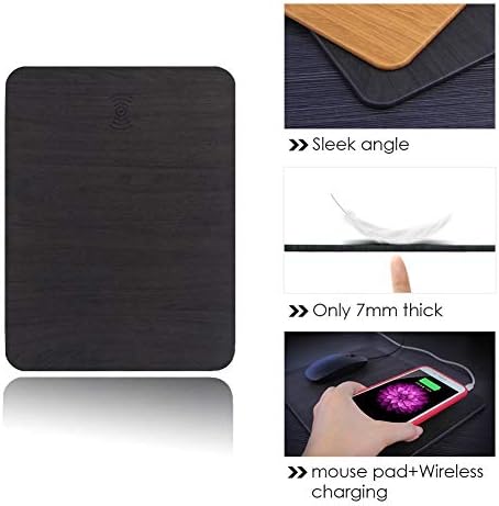 Dubleir Fast Wireless Charger, Wireless Charging Mouse Pad Portable Qi Charger PU Mouse Mat