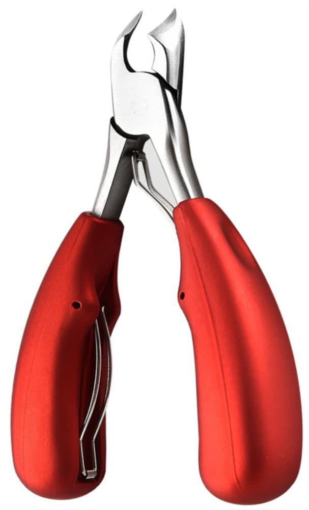 Toenail Clippers for Thick or Ingrown Toenails - YEESAM Precision Straight Edge Long Handle Toe Nail Clippers Scissors for Seniors Professional Trimmer (Red)