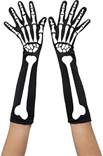 Crt Gucy Halloween Unisex Long Full Finger Skeleton Gloves Costume for Festival Party Costume