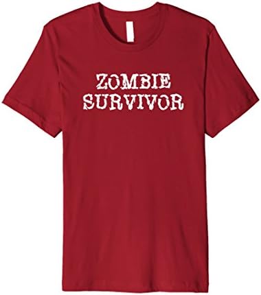 Men's Zombie Survivor Funny T-shirt Gift For Zombie TV Show Fans Large Cranberry