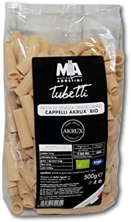 Tubetti of Organic Cappelli Akrux Durum Wheat Semolina (500gr) - 4 pack