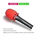 Microphone Cover,Mic Windscreen Foam Ball-Type Accessories,Anti-rolling Mic Protection Silicone Ring for KTV Equipment,Color Black Blue Red-3 Sets
