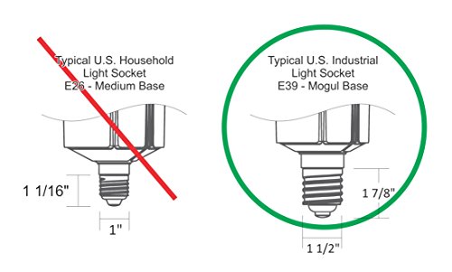 40W LED Corn Light Bulb 4000K Replaces 400W, 4,600 lumens Mogul Base E39, 100-277V AC UL DLC