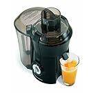 Hamilton Beach 67601A Big Mouth 800 Watt Juice Extractor, Black and Chrome, Extra Large 3 Inch Feed Chute, Extra Large Pulp Bin, Stainless Steel Micro-Mesh Strainer Basket, One Speed, BPA Free