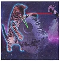 Universe Space Cool Galaxy Cat Laser Beams Thin Soft Towel 13"x13"(One-sided Printing)