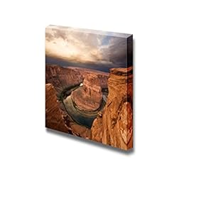 Beautiful Scenery Landscape Majestic Sunrise at Horseshoe Bend Arizona with Colorado River - Canvas Art Wall Art - 12" x 12"