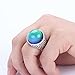 Mood Ring Classic Design Handmade Abstract Pattern Zinc Alloy Antique Sterling Silver Plated Round Shape Temperature Sensing Color Changing Stone Finger Big Rings for Women Men Fashion Unique RS044