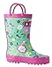 OAKI Toddler Rain Boots - Perfect Kids Rain Boots for Any Weather - Durable Rubber Baby Rain Boots Keep Little Feet Dry, Lightweight Waterproof with Easy-on Handle, Green Floral, 8T Toddler