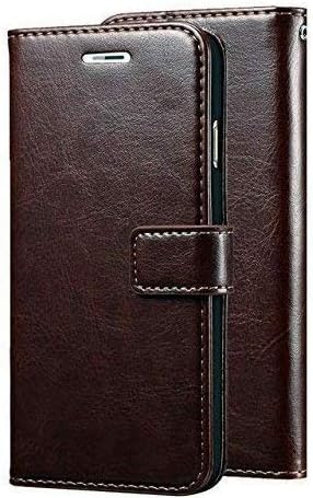 Designer Hub Nokia 6.1 Plus (Not for Nokia 6.1) Flip Flap Cover Case with Stand/Wallet/Card Holder -Coffee