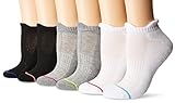 Yummie by Heather Thomson Half Cushion Tabby No Show Athletic Sock (6 Pack), Grey/White/Black, One Size (fits Women's Shoe Sizes 4-10)