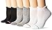Yummie by Heather Thomson Half Cushion Tabby No Show Athletic Sock (6 Pack), Grey/White/Black, One Size (fits Women's Shoe Sizes 4-10)