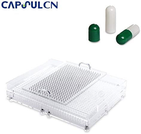 CapsulCN. Empty Gelatin Capsules, 2,000pcs, Size 4, Green and White, Separated Plus One Capsule Filling Tray CN-800