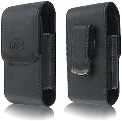 Cell Phone Case for Cat S60 Black Leather Look Vertical Stylish Luxury Pouch Bag with Belt Clip