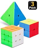 STEAM Life Educational Speed Cube Set 3 Pack Magic Cube | Includes Speed Cubes 3x3, 2x2 Speed Cube, Pyramid Cube | Puzzle Cube Puzzles Bundle