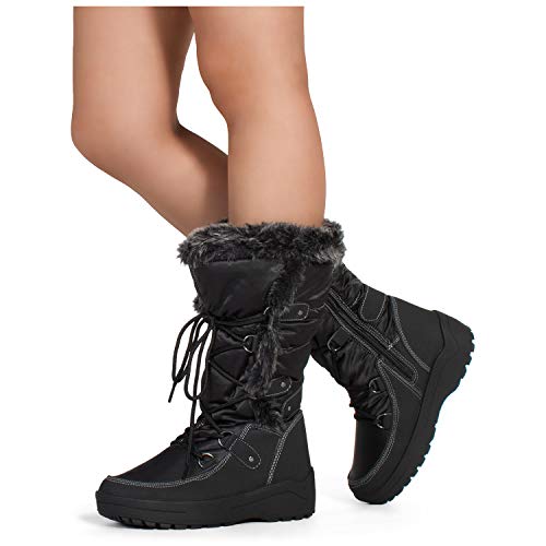 RF ROOM OF FASHION Women's Waterproof Warm Fur Lined Cold Weather Snow Rain Boots