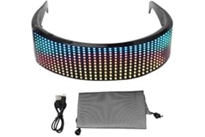 Customizable LED Glasses APP Controlled RGB Light Up Glasses for Cosplay Party, Music Festival with Sound Reactive Lighting f