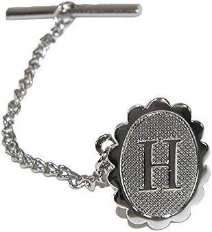 Jaymar Men's Oval Initial Tie Tack in Gold, Silver H