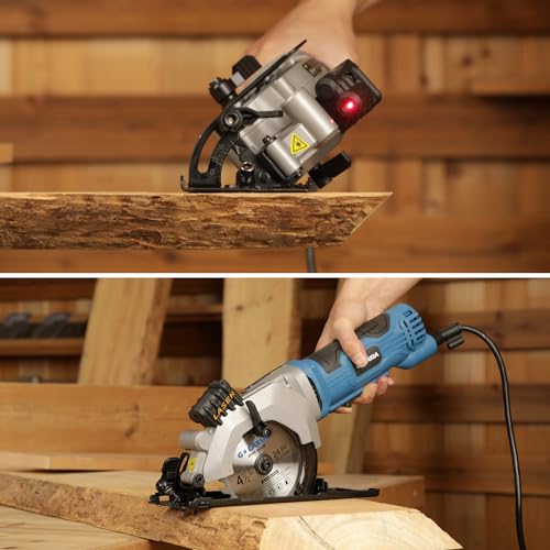 4A Mini Circular Saw Corded with Laser Guide, 2 Saw Blades photo 12
