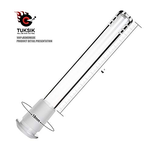 Tuksik 3Pack 18mm by 14mm Stem Clear Scientic Glass Tube Adapter (4 inch)