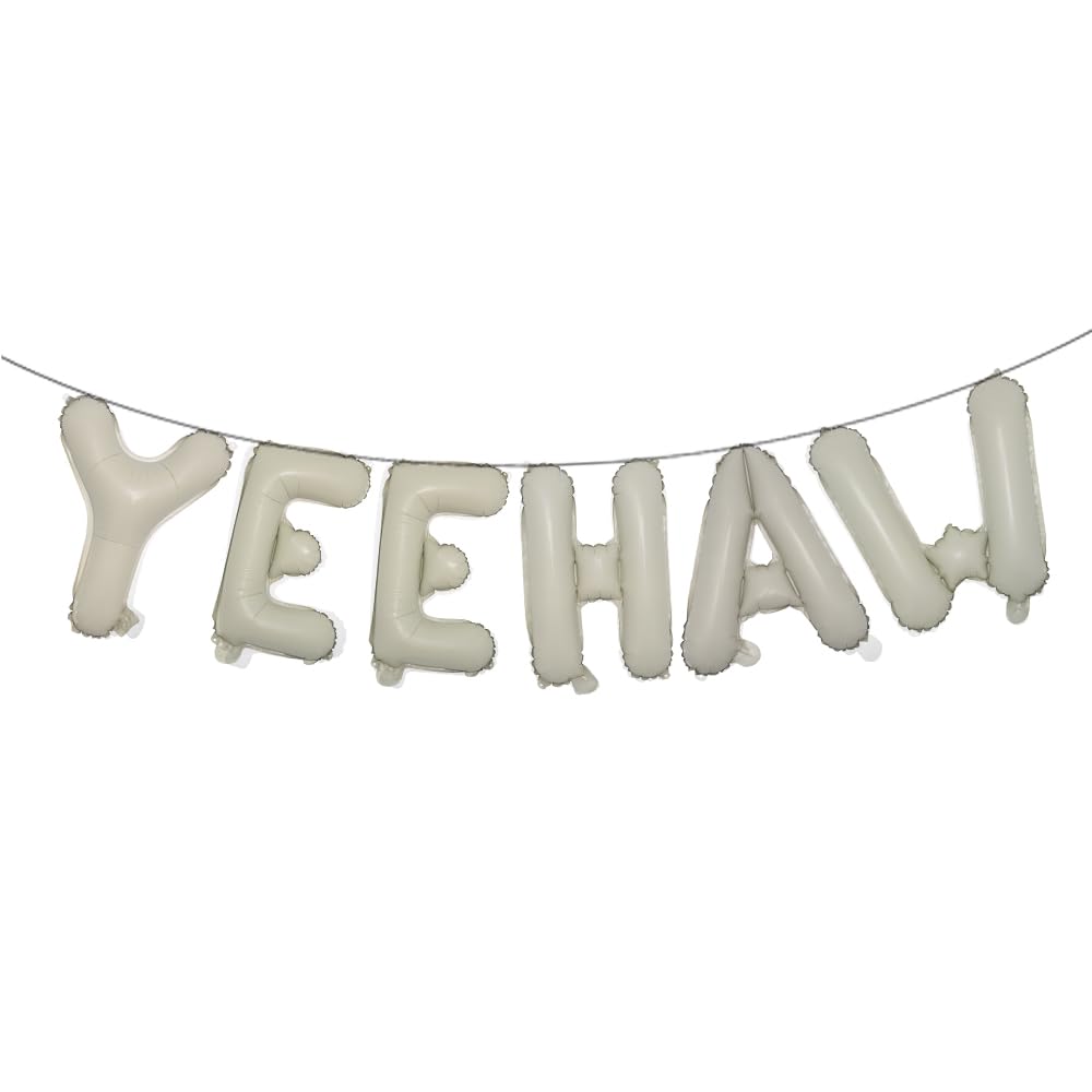 Photo 1 of Yeehaw Balloons First Rodeo Birthday Party Decorations Boy Cowboy girl Balloon Wild West Western Birthday Party Decor Yeehaw Its My Birthday Baby Shower Balloons (YEEHAW Cream)