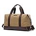 Sunshinejing Classic Weekender Overnight Duffel Bag Canvas Leather Carry on Travel Tote