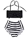 Baby Girls Striped bathing suit baby Swimsuit Bathing Swimming Clothes (2-3 Year, Black)