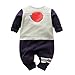 Baby Romper Boys Girls Newborn Cartoon Cosplay Outfits Button Cotton Jumpsuits Long Sleeve Grey&Navy2 3-6 Months/66