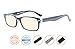 CessBlu Blue Light Filter Eyeglasses Readers,Anti Blue Rays,UV Protection,Computer Reading Glasses for Men Women(Black) +2.0