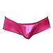 K-Men's Men's Pouch Breathable Smooth Ice Silky Triangle Bikinis Brief Underwear, Rose Red, Large