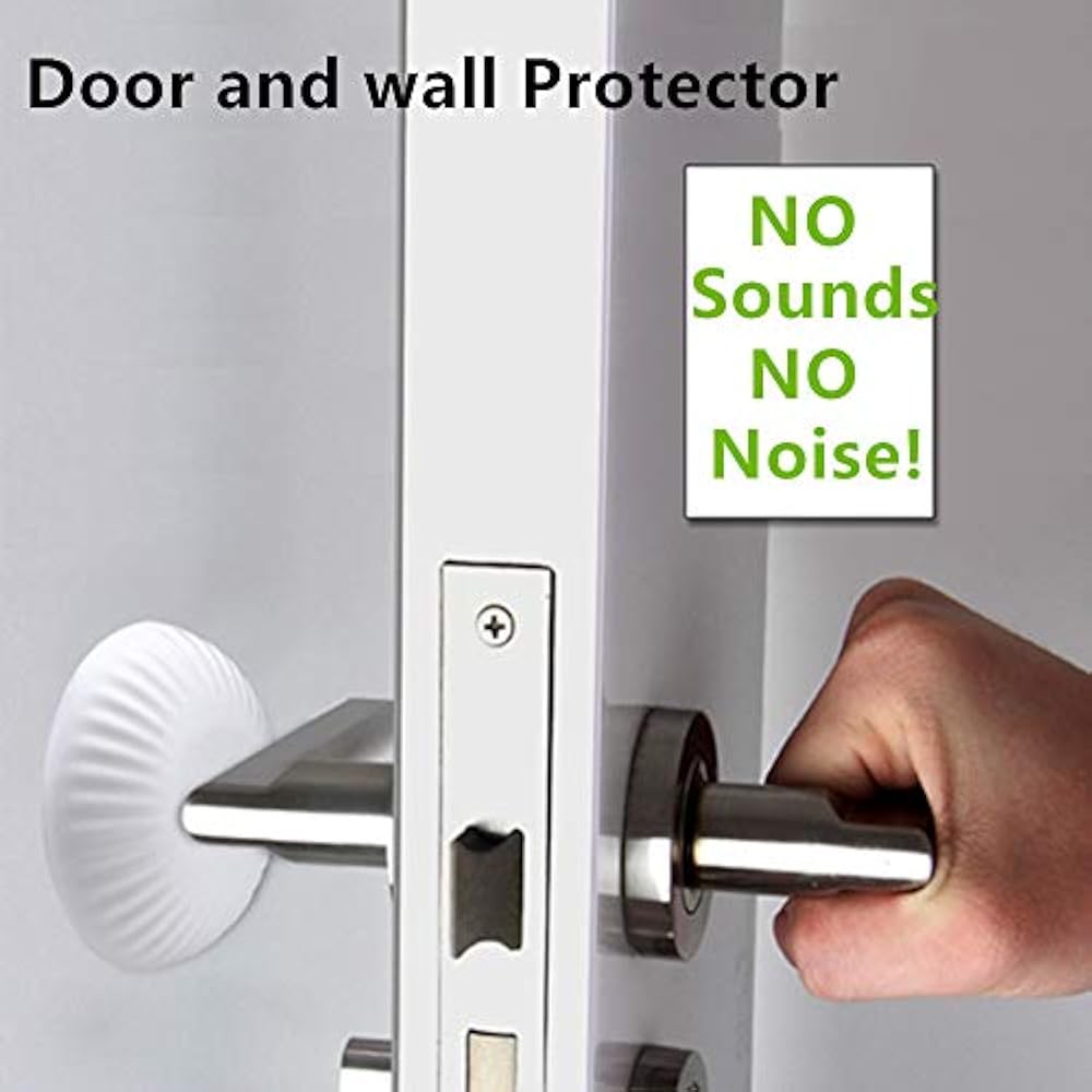 Door Knob Doorstops Stopper 6 Pcs, Silicone Round Wall Protector Self