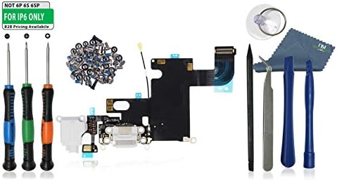 iPhone 6 Replacement Internal Charging Charge Port Flex Cable "Do-It-Yourself" Repair Kit - DIYMOBILITY (White (w/Expert Kit))