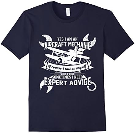Men's Yes I Am An Aircraft Mechanic Gift T-Shirt Large Navy
