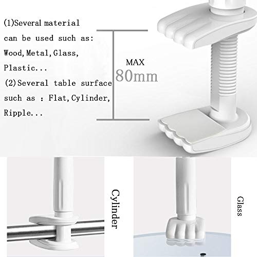 Flexible Long arm Mobile Phone Stand Holder,Universal Gooseneck Phone Holder,use for Tablet,ipad,Amazon Kindle,Android Smartphone,iphoneX,XS,8,8plus,7,7plus,6,6plus(White) - Thumbnail 7