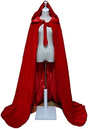 LuckyMjmy Velvet Medieval Wedding Cape Cloak Lined with Satin lining