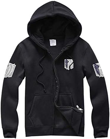 Attack on Titan Anime Fleece Zip-Up Hoodie with Recon Guild Insignia
