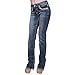 Sexy Couture Women's S145-PB Dark Wash Rhinestone Stitched Boot Cut Jeans