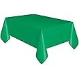 Emerald Green Solid Rectangular Plastic Table Cover (54" x 108") 1 Count - Elegant Design & Premium Quality, Ideal For Parties, Events & Everyday Use