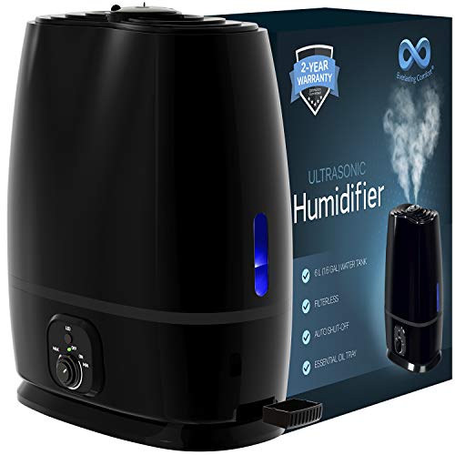 Everlasting Comfort Humidifiers for Bedroom (6L) with Essential Oil Tray (Black) Everlasting Comfort Humidifiers for Bedroom (6L) with Essential Oil Tray (Black)