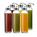 California Home Goods 6 Pack - Glass Water Bottles with 18 oz Capacity, Kombucha, Smoothies, Juice, Reusable