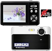 Digital Camera, 40MP 1080P Rechargeable Pocket Travel Camera with Macro Function, 16X Digital Zoom Slim Vintag
