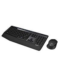 Logitech K330 Wireless Desktop Keyboard and Wireless Mouse Combo — Entertainment Keyboard and Mouse, 2.4GHz Encrypted Wireless Connection, Long Battery Life MK320 Combo, Negro Azul