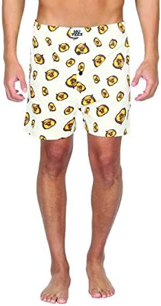 Men's 100% Knitted cotton Printed Boxers Loungewear Sleepwear Inner or underwear, Size Large (L), Off-White