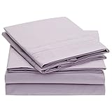Ideal Linens Bed Sheet Set - 1800 Double Brushed Microfiber Bedding - 4 Piece (Queen, Lavender)
